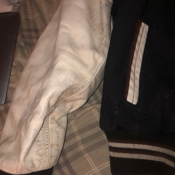 Vintage Seneca College Wool Leather Varsity Jacket - Picture 4 of 5